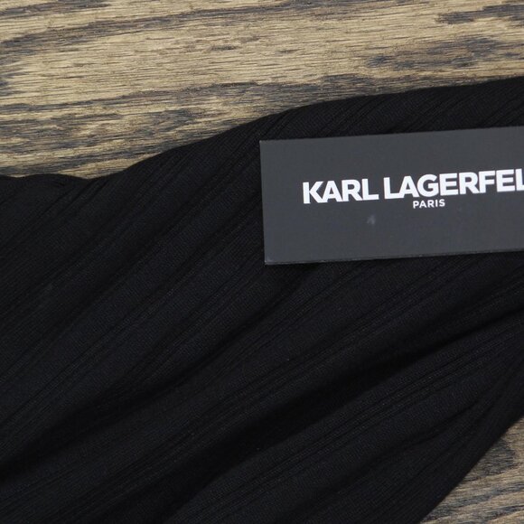 NWT Karl Lagerfeld Lace-Trim Sweater Tank Top L3TSS727 Black / Soft White XS - Picture 5 of 7